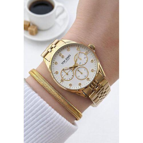 Tom Jones Çelik Kordon 2 Yıl Garantili 3 Atm Suya Dayanıklı Kadın Kol Saati+Bileklik BTJ.1384.2