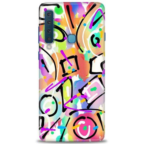 Samsung Galaxy A9 2018 Kılıf HD Baskılı Kılıf - Renkler ve Çizgiler + Tam Ekran Koruyucu