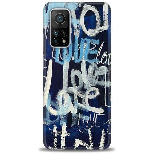 Xiaomi Mi 10T Kılıf HD Baskılı Kılıf - Love Mavi + Tam Ekran Koruyucu