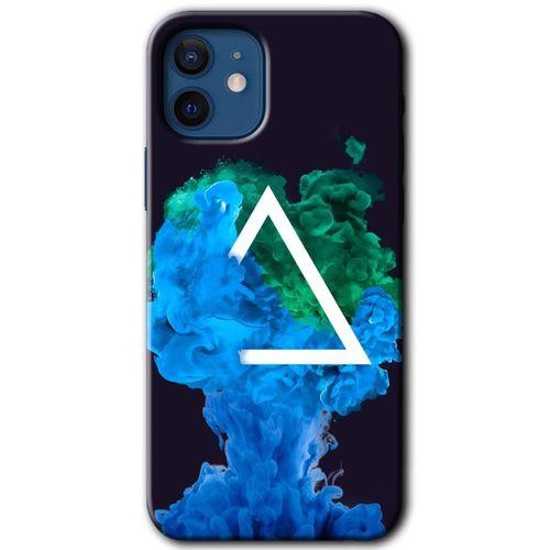 iPhone 12 Mini Kılıf Baskılı Kapak - İnk Clot + 5D Tam Kaplayan Cam