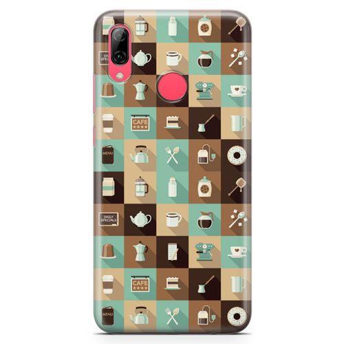 Huawei Y7 Prime 2019 Kılıf Çay Kahve Makinesi Arka Kapak Koruma Desenli Full Koruyucu
