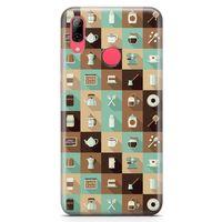 Huawei Y7 Prime 2019 Kılıf Çay Kahve Makinesi Arka Kapak Koruma Desenli Full Koruyucu