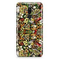 Xiaomi Redmi 8 Kılıf İtalyan Yemekleri Doodle Arka Kapak Koruma Desenli Full Koruyucu