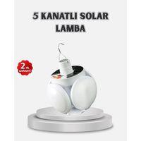 Güneş Enerjili Ve Usb Şarjlı Led Kamp Lambası – 5 Farklı Işık Modlu, Askılı Tasarım