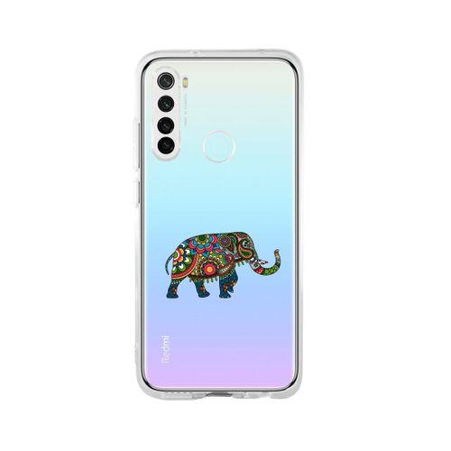 Redmi Note 8 Mandala Fil Desenli Premium Şeffaf Silikon Kılıf