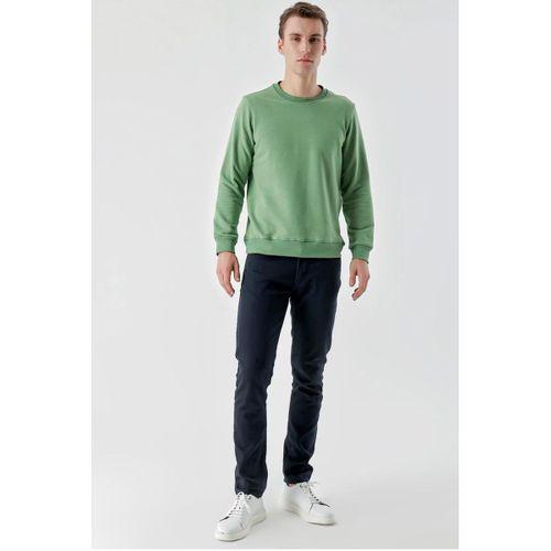 Slimfit  Bisiklet Yaka Düz Renk 2 iplik Erkek Sweatshirt