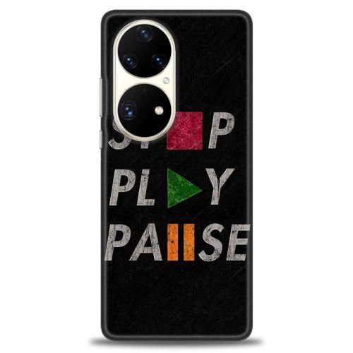 Huawei P50 Pro Kılıf HD Baskılı Kılıf - Stop Play + Tam Ekran Koruyucu