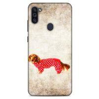 Samsung Galaxy M11 Kılıf Köpek Kıyafetleri (30) Silicone Case Dacshund Pijama
