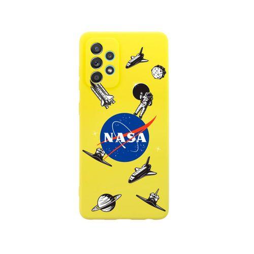 Samsung A72 Nasa Premium Silikonlu Sarı Telefon Kılıfı