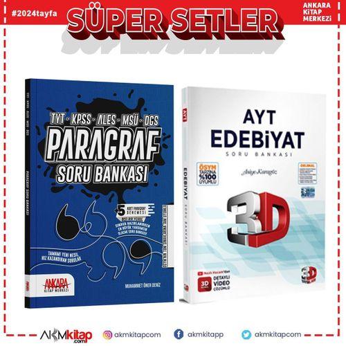 3D AYT Edebiyat ve AKM Paragraf Soru Bankası Seti 2 Kitap