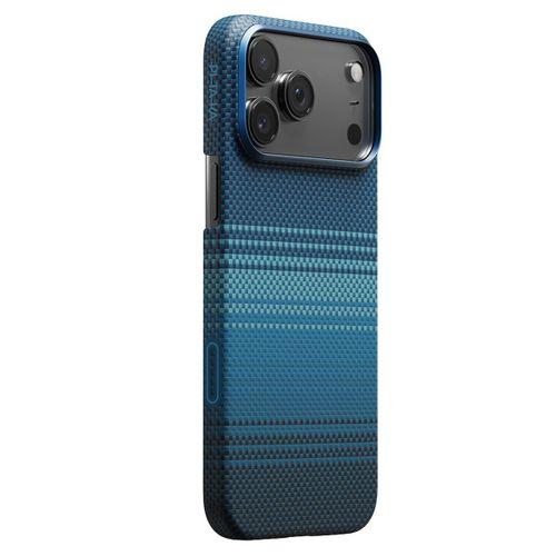 Apple iPhone 17 Pro Max Kılıf M-safe Şarj Özellikli Aramid Fiber Pitaka Tactile Woven Sunset-Moonrise Serisi Sunset Kapak