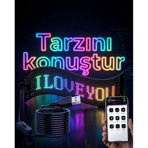 16x96 Led Yazı Paneli 60 Cm Esnek Rgb Işıklı Programlanabilir Ekran