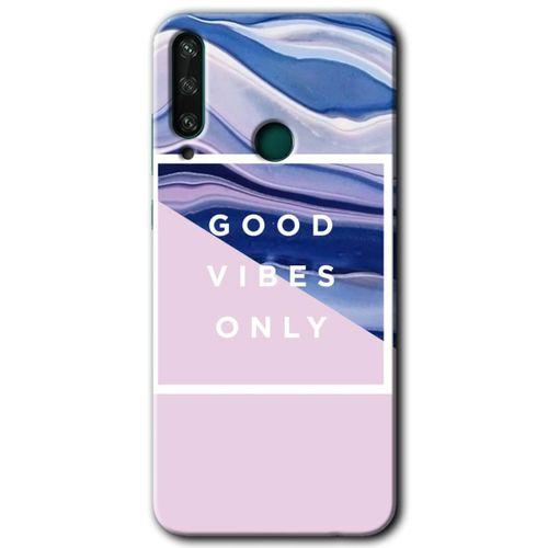 MRCİLETİSİM Huawei Y6P Kılıf Baskılı Kapak - Good Vibes +Tam Ekran Koruyucu
