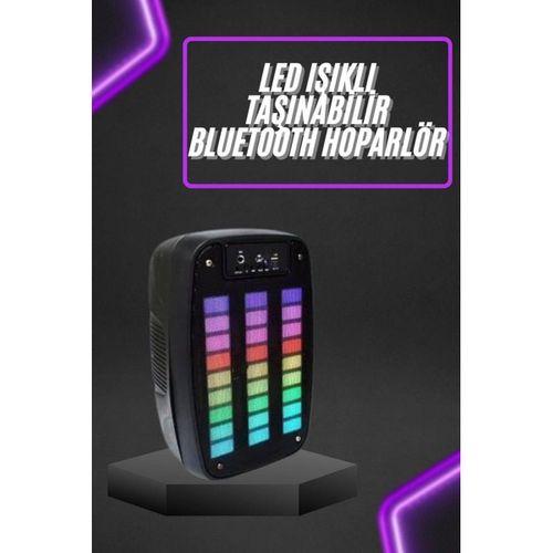Taşınabilir 6 5 İnç Led Bluetooth Kareoke Hoparlör Rgb Işıklı Radyolu