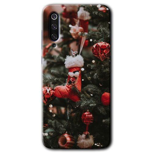MRCİLETİSİM Xiaomi Mi 9 SE Kılıf HD Desen Baskılı Arka Kapak+Temperli Cam - Happy New Year