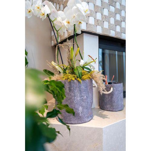 Kulplu Yuvarlak Düzenleyici Çok Amaçlı Kolay Taşınabilen Organizer Keçe Sepet (3'lü Set)