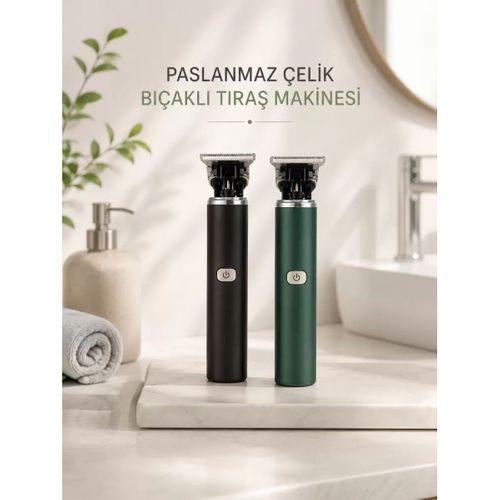 Tıraş Makinesi Profesyonel Paslanmaz Çelik T-bıçak Saç Sakal Ense Vücut