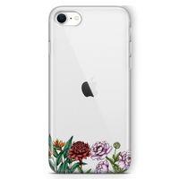 Apple iPhone SE 2020 Kılıf Çiçek Üçlü Arka Kapak Koruma Desenli Full Koruyucu