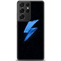 Samsung Galaxy S21 Ultra Kılıf HD Baskılı Kılıf - Mavi Şimşek + Tam Ekran Koruyucu