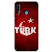 Potkal Hediye Fabrikası Huawei P30 Lite Kılıf HD Desen Baskılı Arka Kapak - Ayyıldız Türk