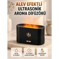 Ultrasonik Aromaterapi Difüzörü 180 Ml Hazneli Dekoratif Alev Efektli Nemlendirici