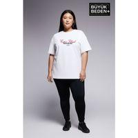 Süperlife Kadın Büyük Beden Capri Island Baskılı 3xl-6xl Bisiklet Yaka Tshırt SPR26BTSK510-14