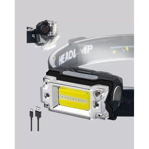 Beyaz Led Işık Sensörlü Kafa Lambası Lityum Batarya Led El Fenerli Şarjlı