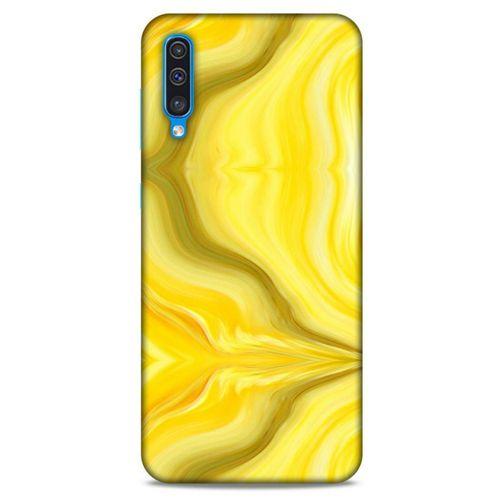 Mermer Desenli (11) Tema Tam Koruma Sarı Samsung Galaxy A30s Kılıf