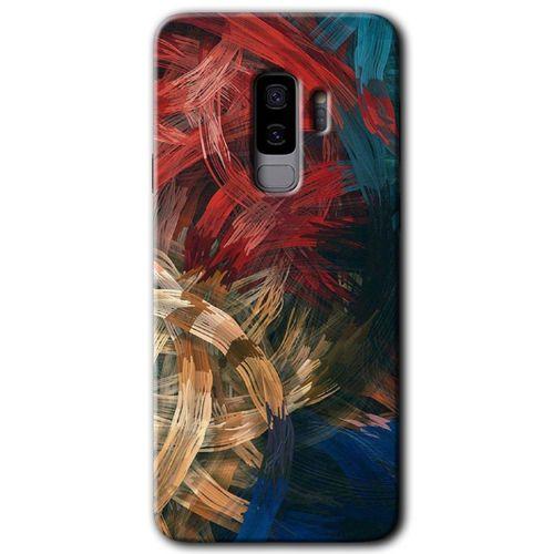 Samsung Galaxy S9 Plus Kılıf HD Desen Baskılı Arka Kapak + Temperli Cam - Karma Boyalar