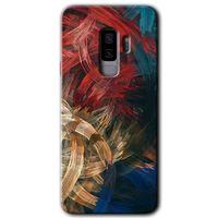 Samsung Galaxy S9 Plus Kılıf HD Desen Baskılı Arka Kapak + Temperli Cam - Karma Boyalar