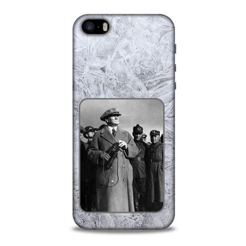 Apple Iphone 5S Kılıf Atatürk (33) Hybrid Kılıf Beyaz Tüyler