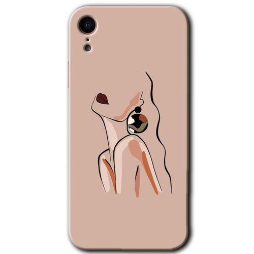 BeRa Aksesuar iPhone XR Kılıf Baskılı Kapak - Çizim Silüet +Tam Kaplayan Mat Seramik