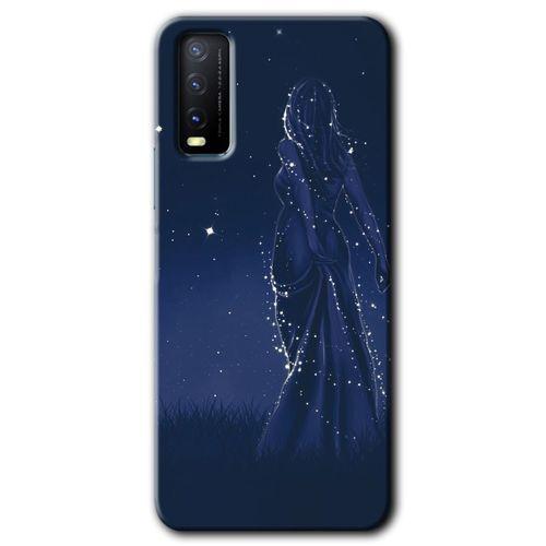 Vivo Y20s Kılıf HD Desen Baskılı Arka Kapak + Temperli Cam - Gecenin Kraliçesi