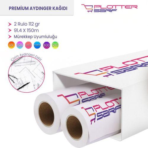 PlotterSarf® Plankopya Ozalit  Aydınger (Çizim) Kağıdı  112gr  Rulo 91.4cm x 150mt (2 Rulo)