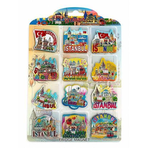 İstanbul Temalı Silikon Buzdolapı Süsü Magnet 12li Set Alk5814