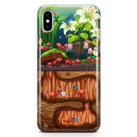 Apple iPhone X Kılıf Karınca Yuvası Arka Kapak Koruma Desenli Full Koruyucu
