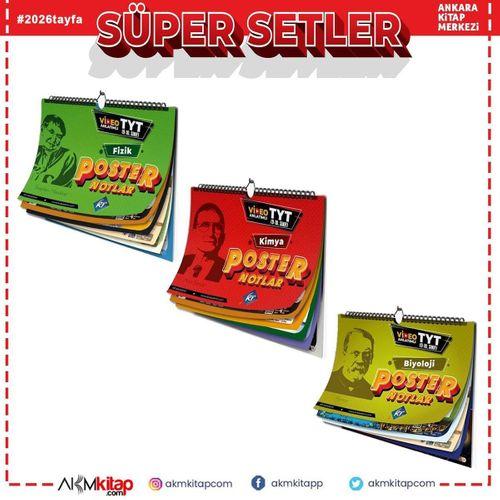 KR Akademi TYT Poster Seti Fizik Kimya Biyoloji 3 Kitap