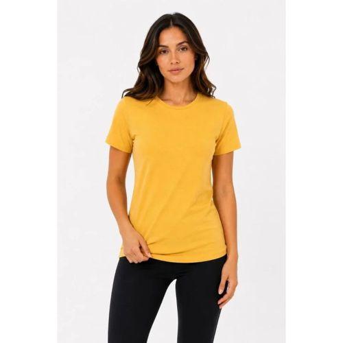 Basic Tişört Bisiklet Yaka Kısa Kol Günlük Yazlık Slim Fit T-Shirt - Sarı