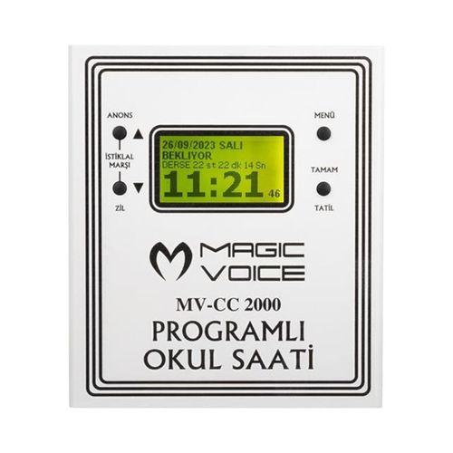 Magicvoice MV-CC2000 USB Duvar Tipi Programlı 20 Adet MP3 Formatı Zil / İstiklal Marşlı Akıllı Dijital Okul Saati (Çan Takılabilir)