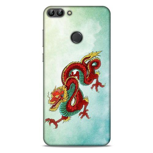 Huawei Psmart Kılıf Dragons (25) Antişok Kapak Tatoo Sarı Kırmızı Ejderha