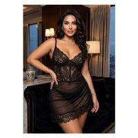 Kadın Siyah Dantelli Gecelik