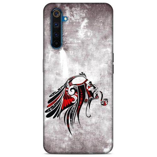 Lopard Oppo Realme 6 Uyumlu Kılıf Tattoo's (43) Thin Fit Kılıf Pipolu Kızılderili