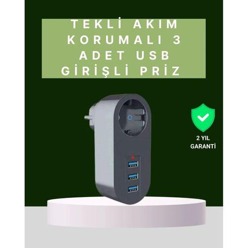 Termal Akım Korumalı 3 Usb'li Güvenli Priz – Akıllı Akım Dengeleme