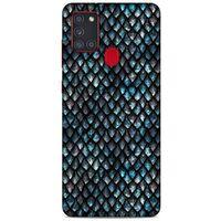 Samsung Galaxy A21s Kılıf Dragons (10) Full Koruma Kılıfı Ejderha Skin Mavi Beyaz