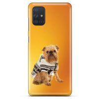 Samsung Galaxy M51 Kılıf Köpek Kıyafetleri (28) Arka Kapak Brüksel Griffonu Hırka