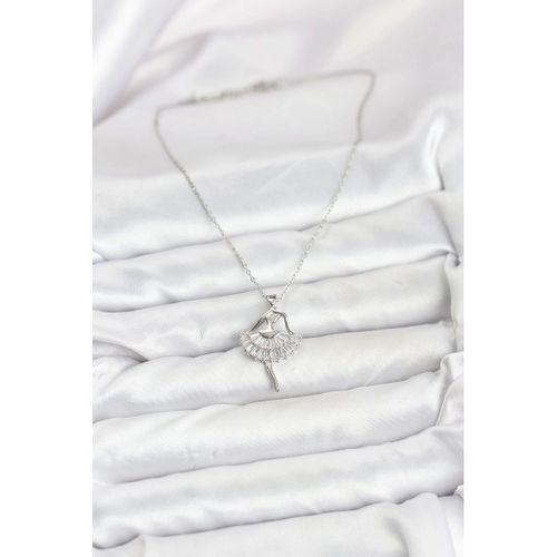 316L Çelik Gümüş Renk Balerin Model Kadın Kolye