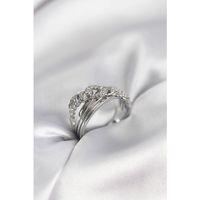 Gümüş Renk Zirkon Taşlı Zincir Model Kadın Yüzük