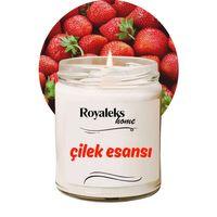Doğal Özel Seri Kokulu Dekoratif Kavanoz Mum 210 cc - Çilek Esansı - RYL