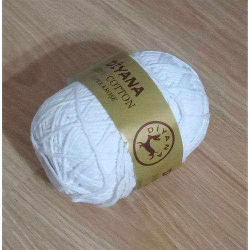 Diyana %100 Pamuklu Süper Kroşe,İp Beyaz Renkli 100Gr