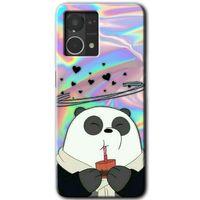 Potkal Hediye Fabrikası Oppo Reno 7 4G Kılıf HD Desen Baskılı Arka Kapak - Milkshake Panda
